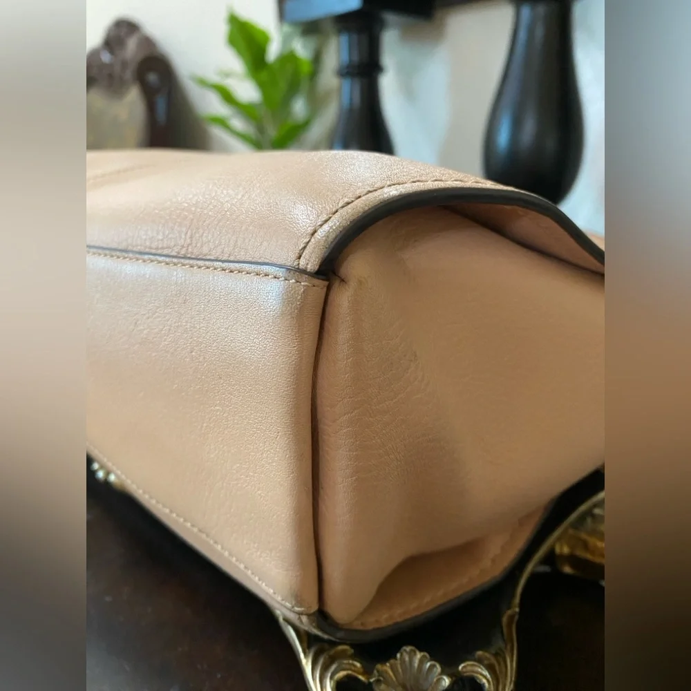 Coach Tan Natural Calf Leather Dufflette Crossbody bag,Nickel Tone Hardware,LRG